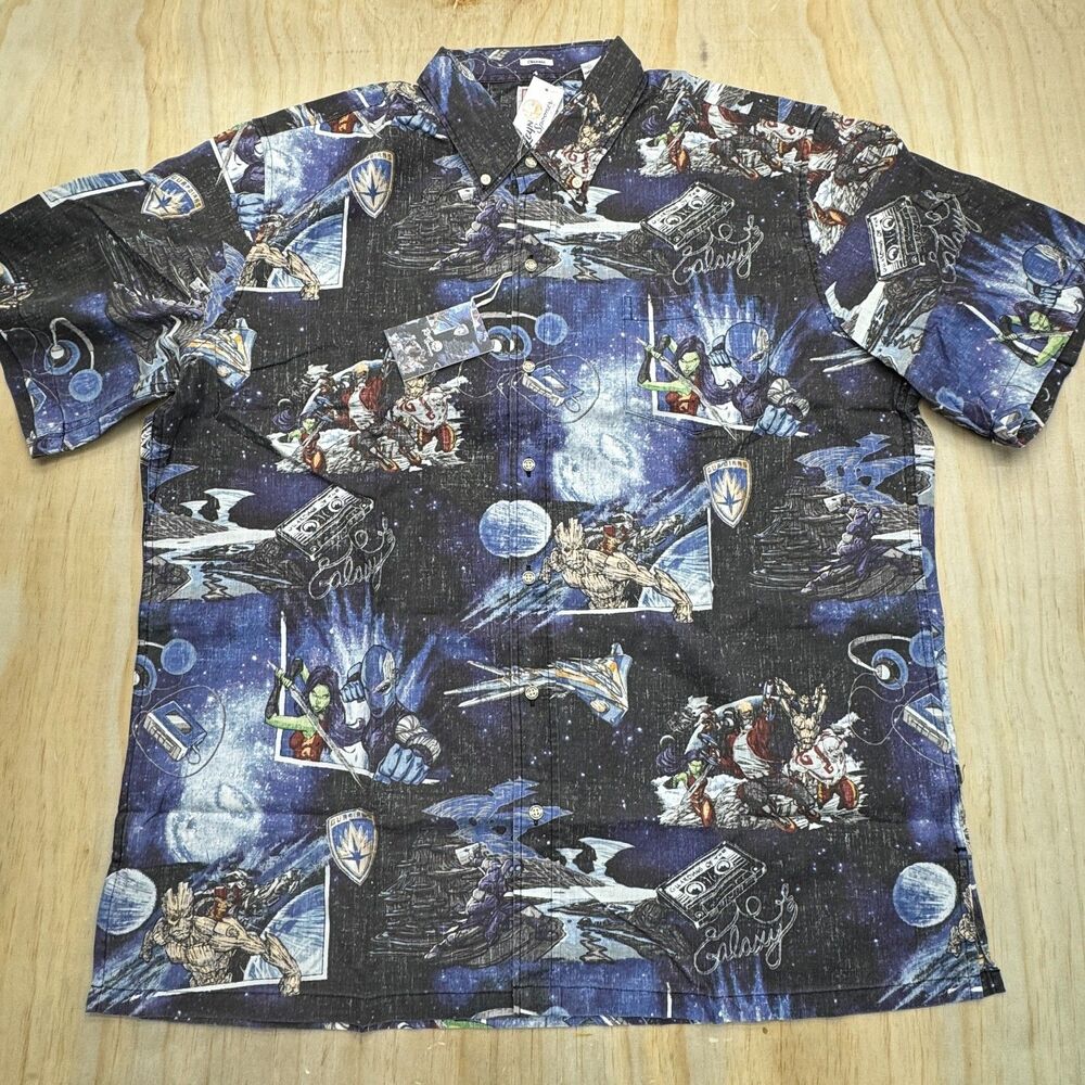 NEW Guardians of the Galaxy Reyn Spooner Classic Button-Down Shirt Black 2XL